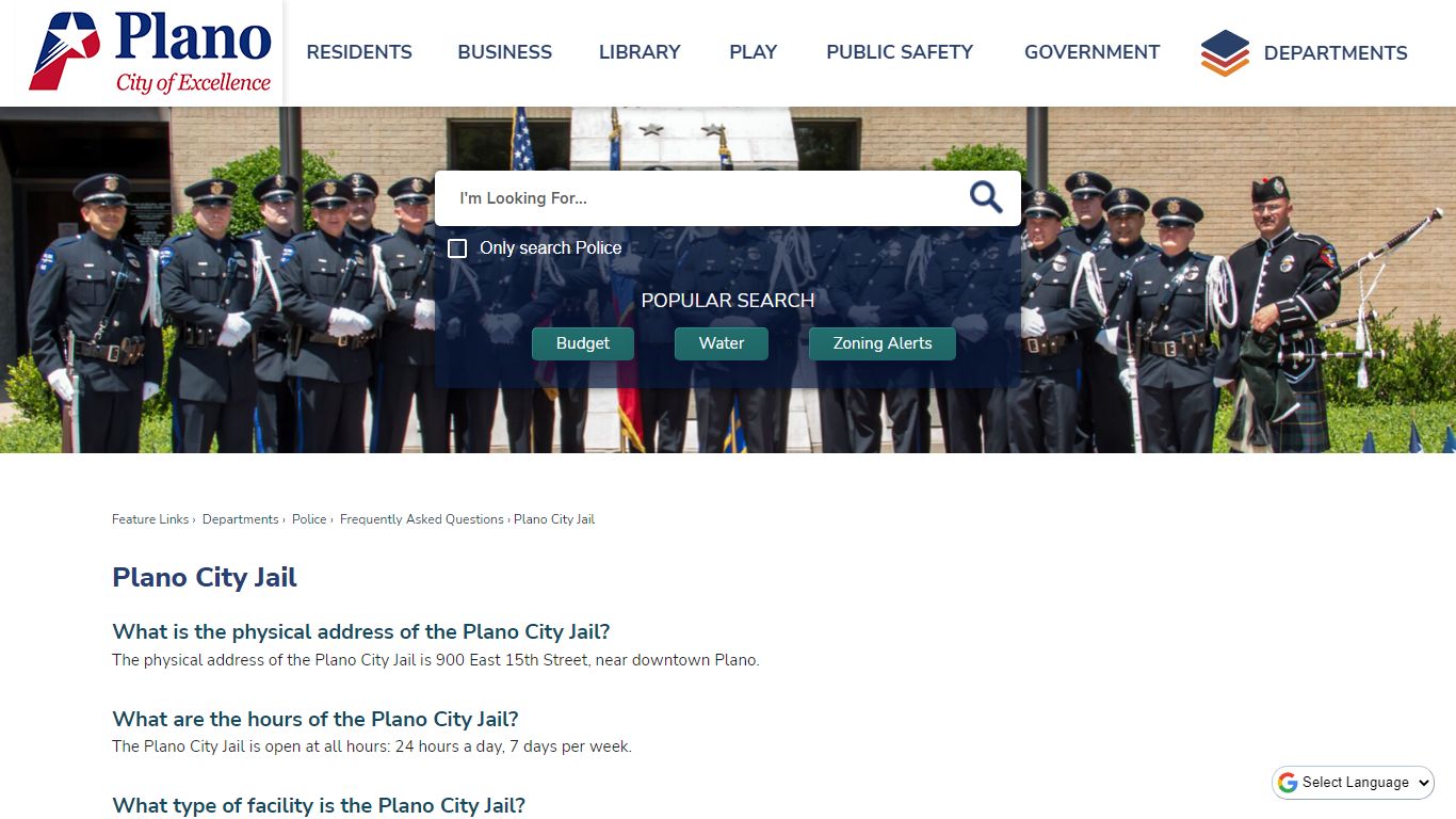 Plano City Jail | Plano, TX - Official Website