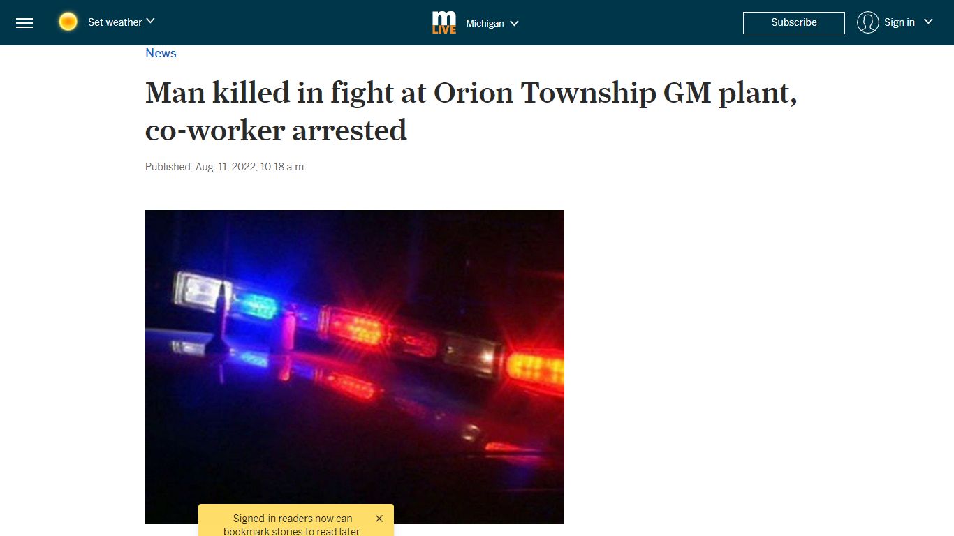 Man killed in fight at Orion Township GM plant, co-worker arrested ...